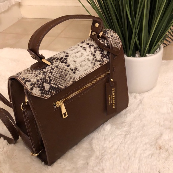 PERSAMAN NEW YORK Python Print Leather bag - Picture 4 of 5